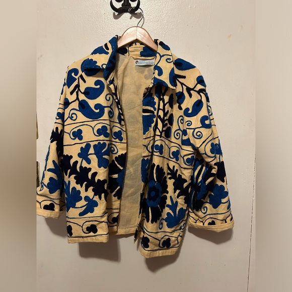 SOLD! Suzani Hand Embroidered Unisex Bolero Short Jacket - Picture 6 of 9